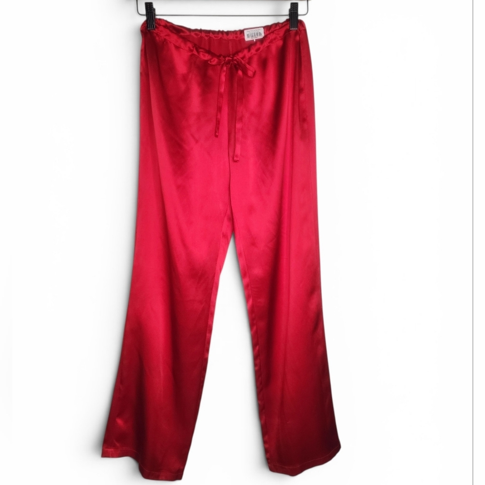 Sony Studios Wardrobe Red Satin Drawstring Patch Pocket Pants Size S